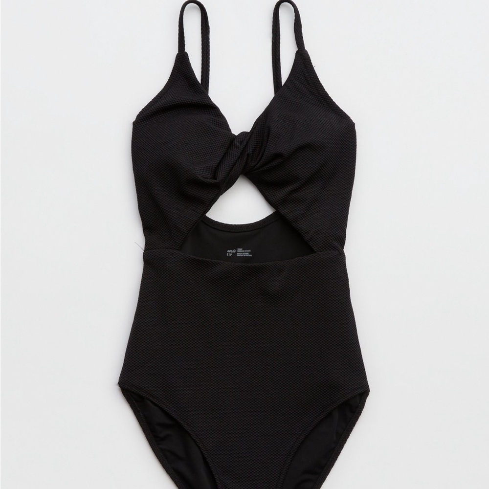 Aerie Black Cutout Swimsuit
